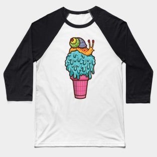 Snail - icecream Baseball T-Shirt